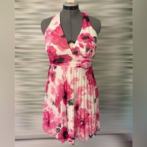 Hot pink florals- Speechless brand size large halter dress